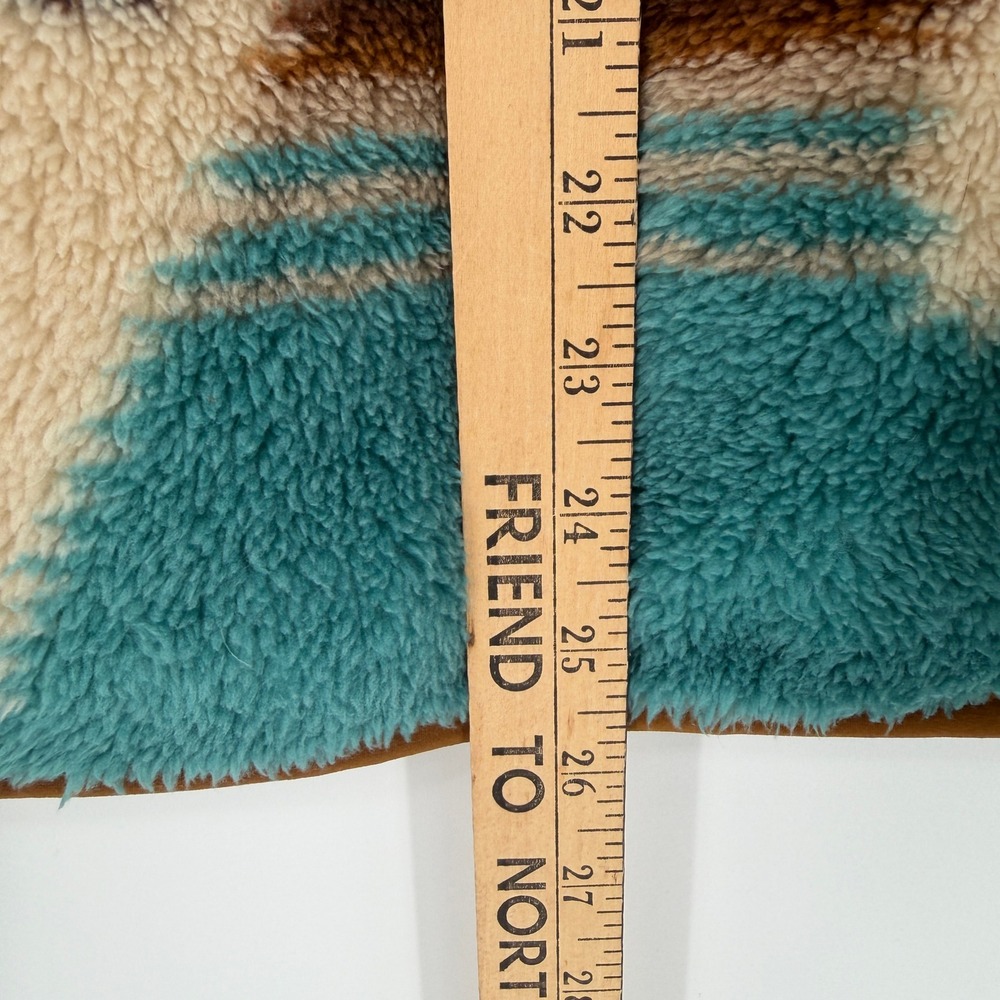 Ariat Berber Snap Front Sweatshirt XL Turquoise Southwestern Fleece 10062613 - Picture 7 of 9